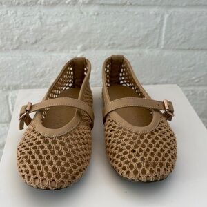 Coconuts by Matisse Tan Crochet Mary Jane Flats